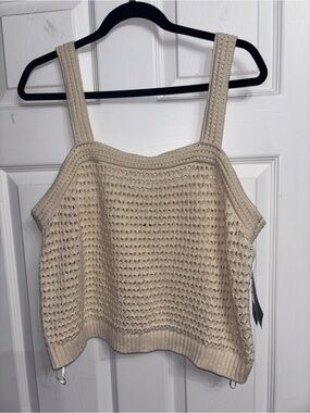 Universal Thread Cream Crochet Knit Tank Top